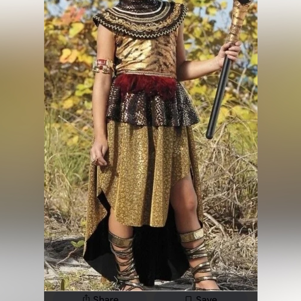 Gold and Black Egyptian Queen Kids Costume